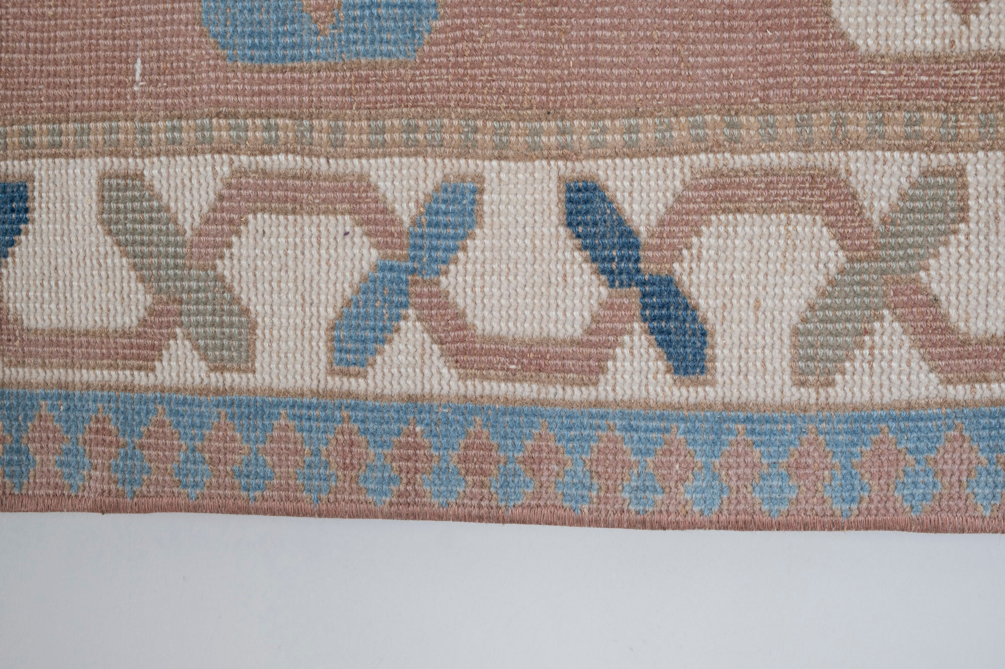 Vintage anatolian oushak kars runner rug 80 x 380 cm