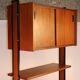 Wooden and metal modular vintage bookcase, 1960s