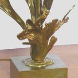 Lamp foot in gilded bronze with foliage 1970