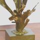 Pied de lampe en bronze doré aux feuillages 1970