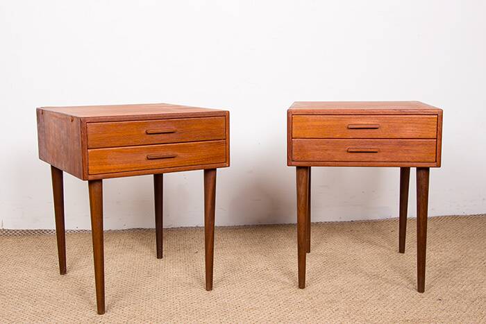 Pair of Danish teak bedside tables by PBJ Mobler 1960