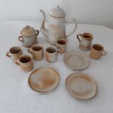 Coffee service 6 Cups 1 pitcher 1 sugar bowl 1 GRES DU MARAIS pourer