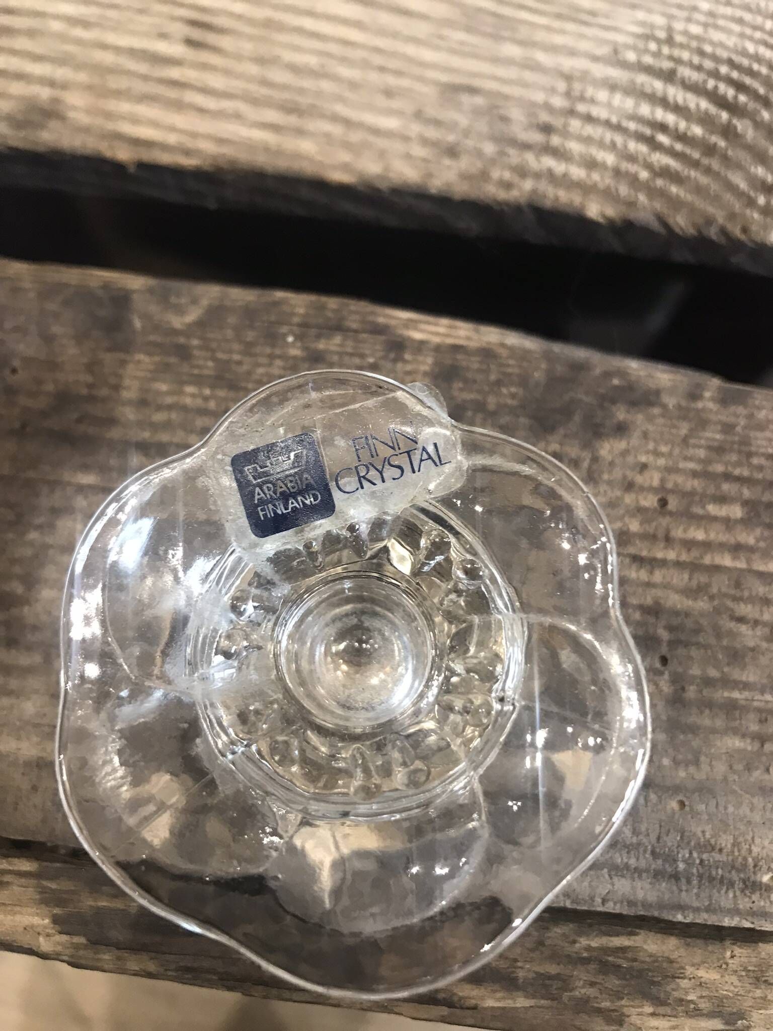 Vintage glass flower candle holders Arabia Finland
