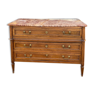 Commode en noyer d’époque Louis XVI XVIII Eme siècle