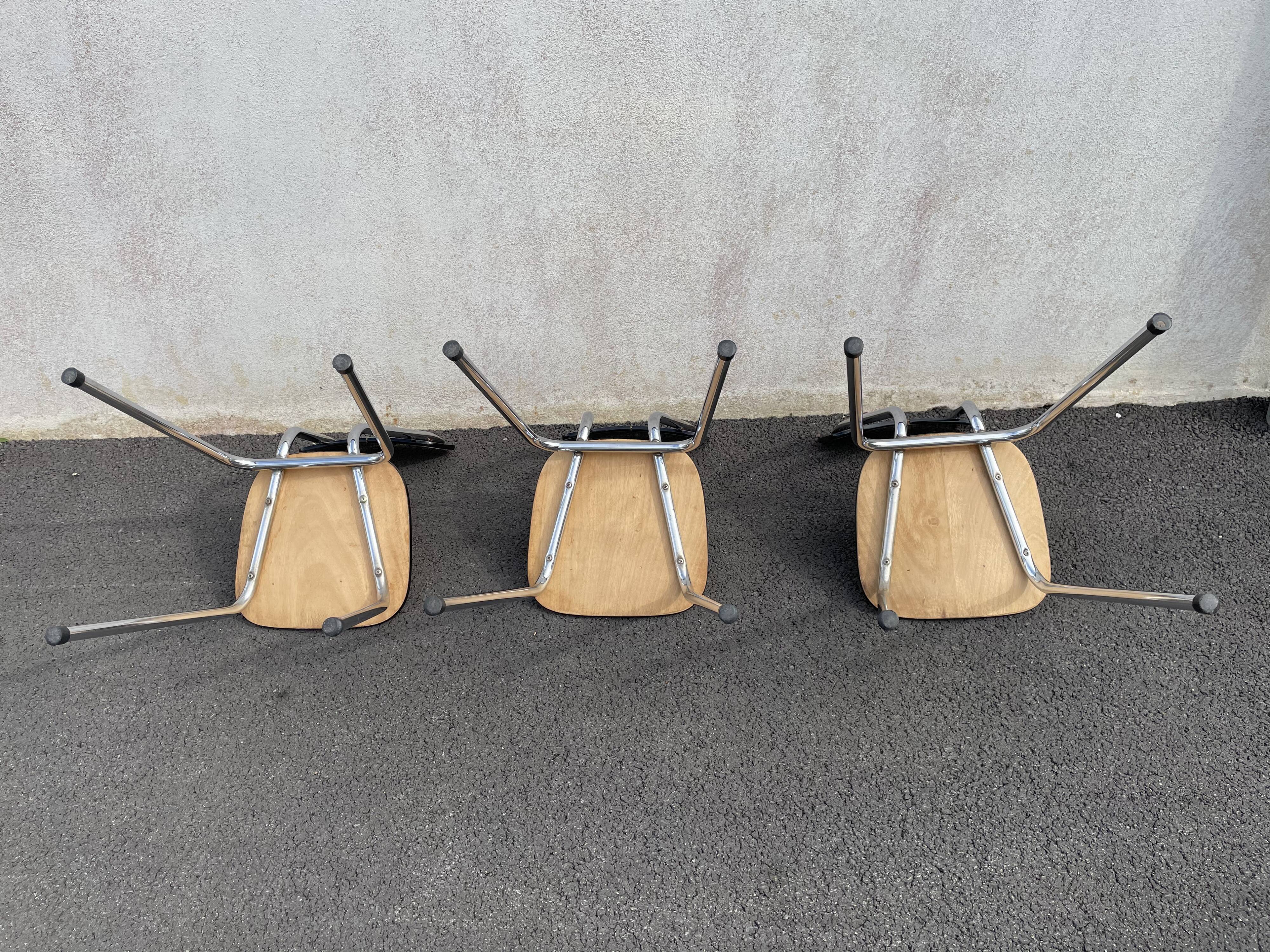 Black marbled formica chairs
