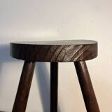 Tabouret rond tripode bois