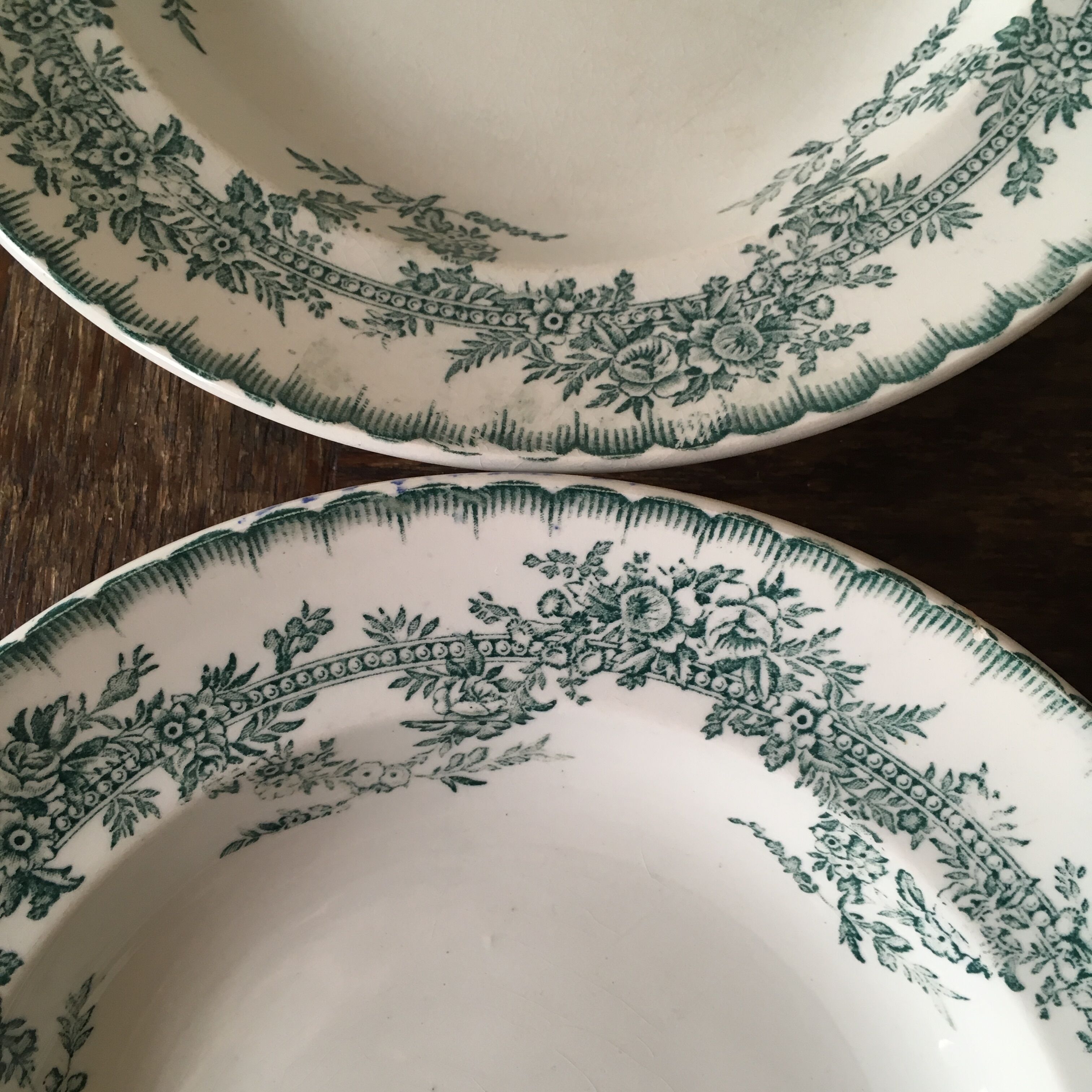 Set of 4 old plates earthenware pottery from Onnaing