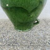 Antique glazed green terracotta oil jar, late 19th century.