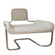 Fauteuil en laine bouclette écrue et inox