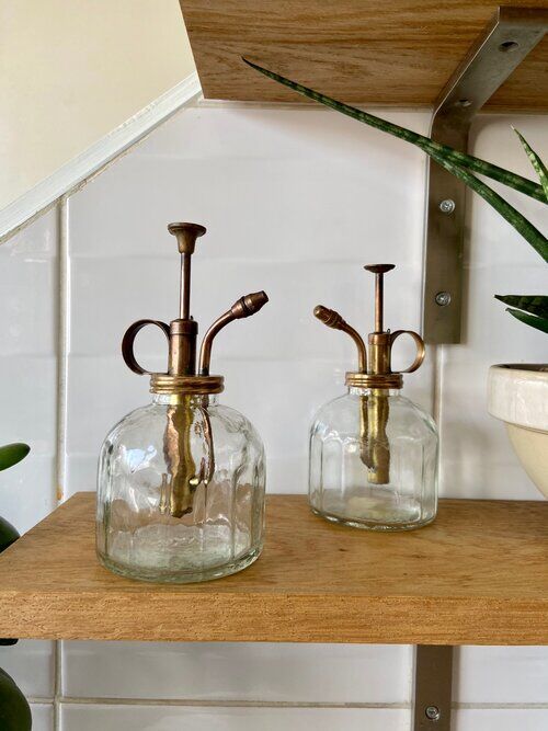 Glass and gold metal spray