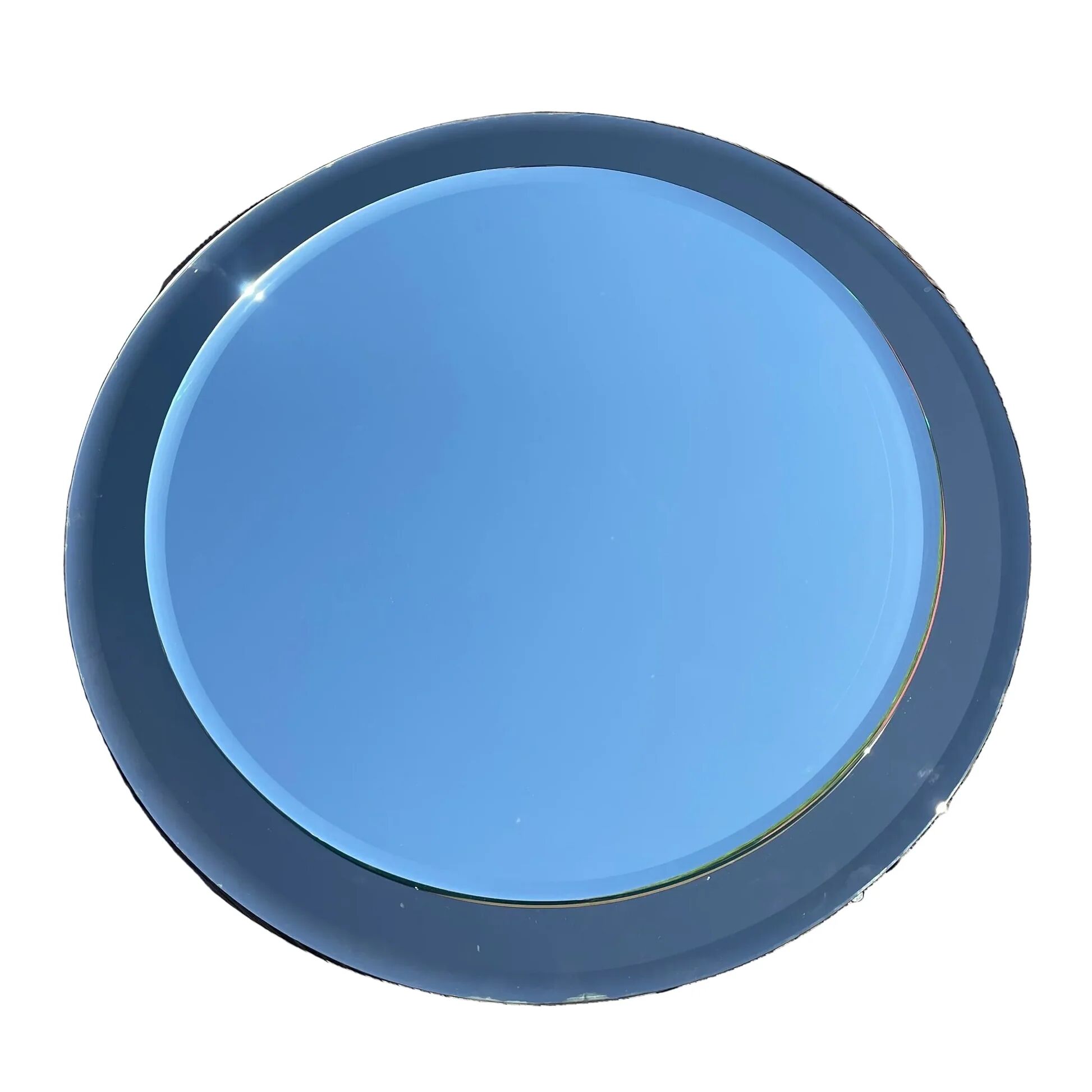 Two-tone round bathroom mirror