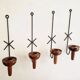 Vintage TEAK WALL SCONCE / lampett, candle holder, stylish, set of 4, 50s