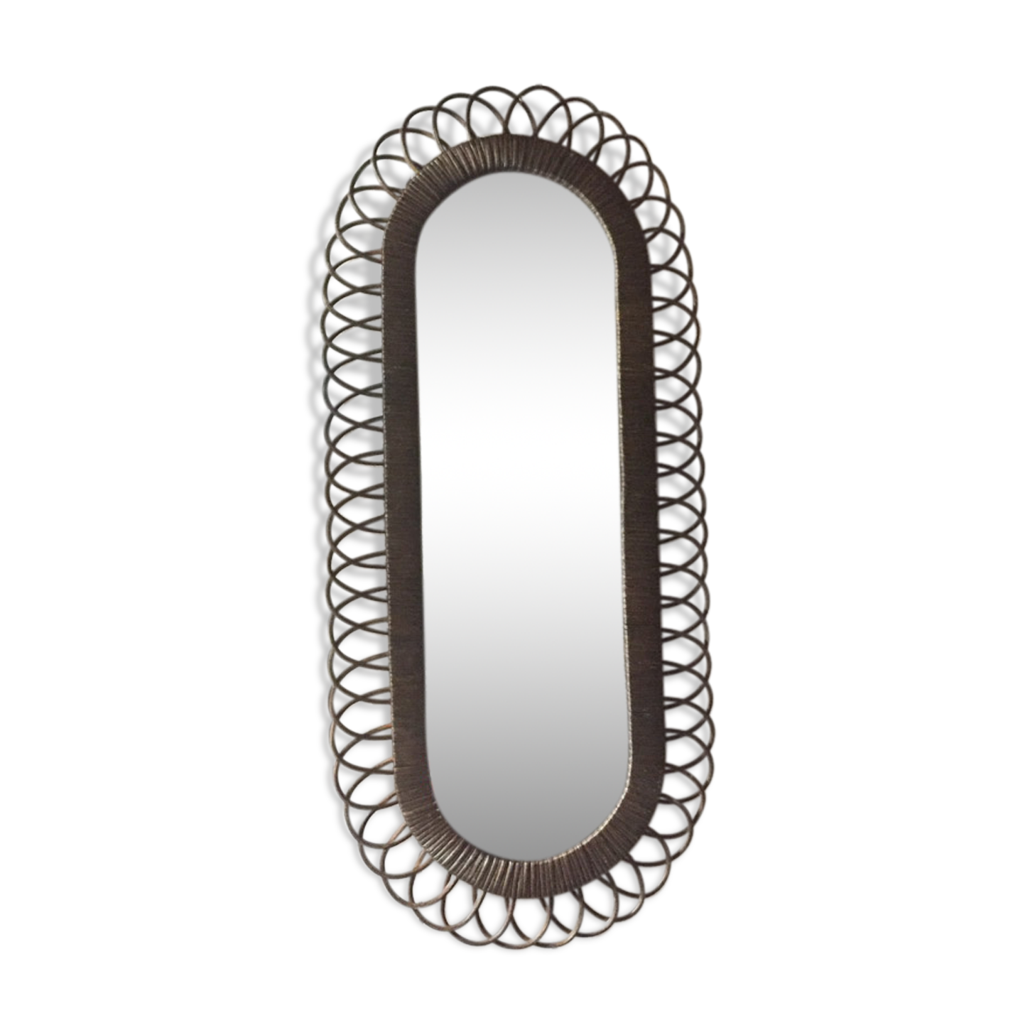 Mirror rattan 44x96cm