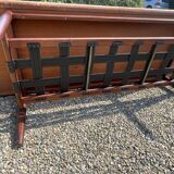 Table en palissandre Topform. Table basse vintage. Sangles en cuir