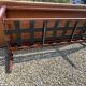 Table en palissandre Topform. Table basse vintage. Sangles en cuir