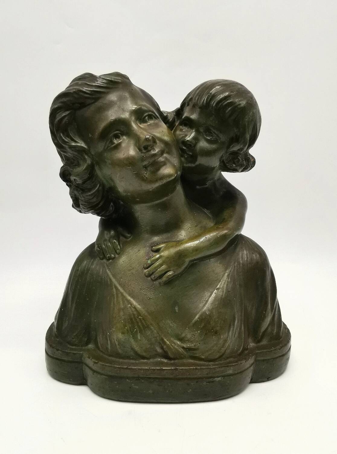 Old sculpture statue bust terracotta maternity mother child art deco 1930