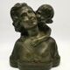 Old sculpture statue bust terracotta maternity mother child art deco 1930