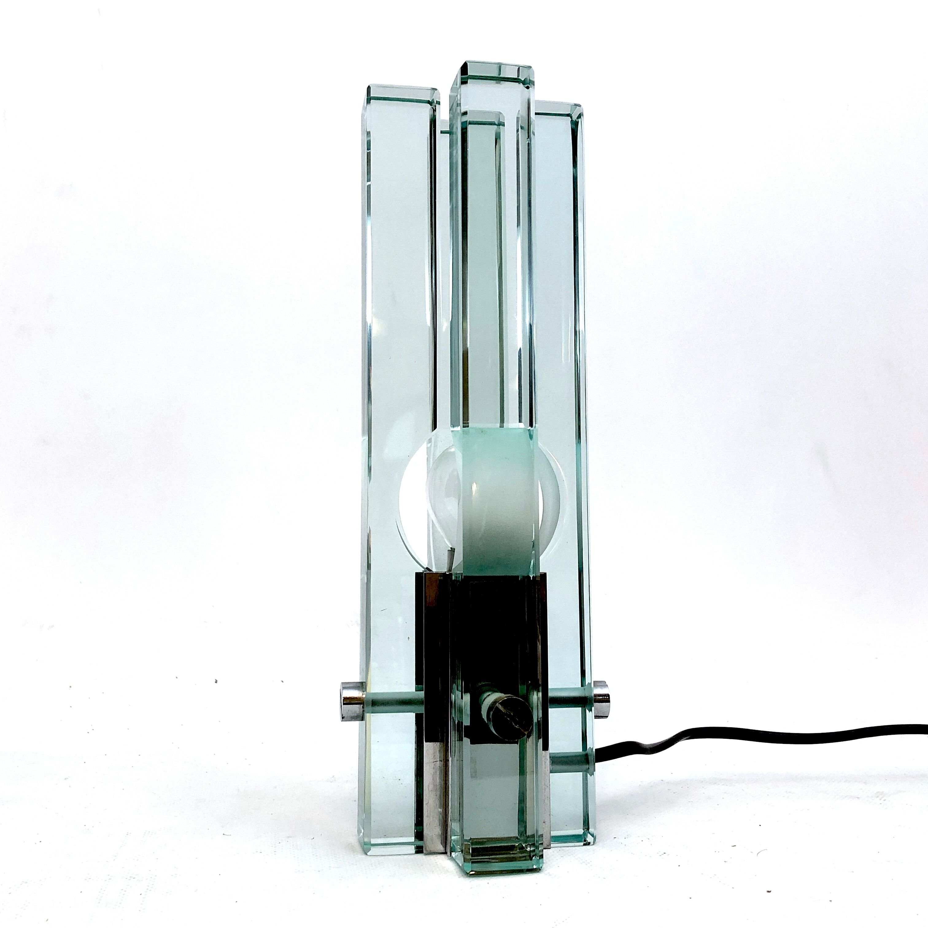 Gallotti e Radice, Vintage glass table lamp from 70s