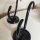Paire de patères porte manteau XXL Thonet Art déco en bois noir courbé