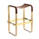 Wanderlust pair of backless stools, brown colour, with finishes.