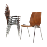Set of 6 stacking chairs, 1960