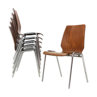 Set of 6 stacking chairs, 1960