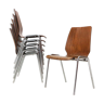 Set of 6 stacking chairs, 1960