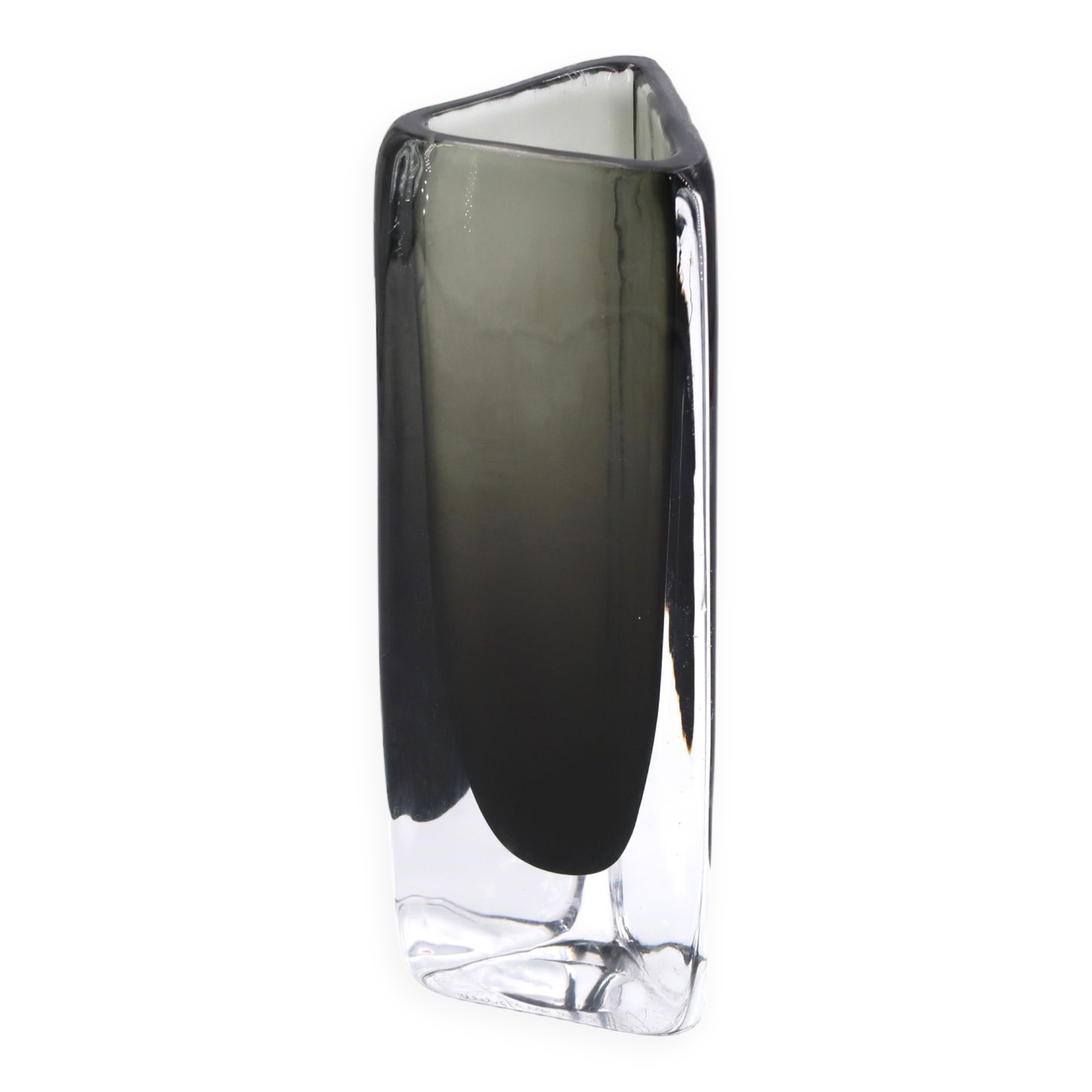 Sommerso glass vase by Nils Landberg for Orrefors