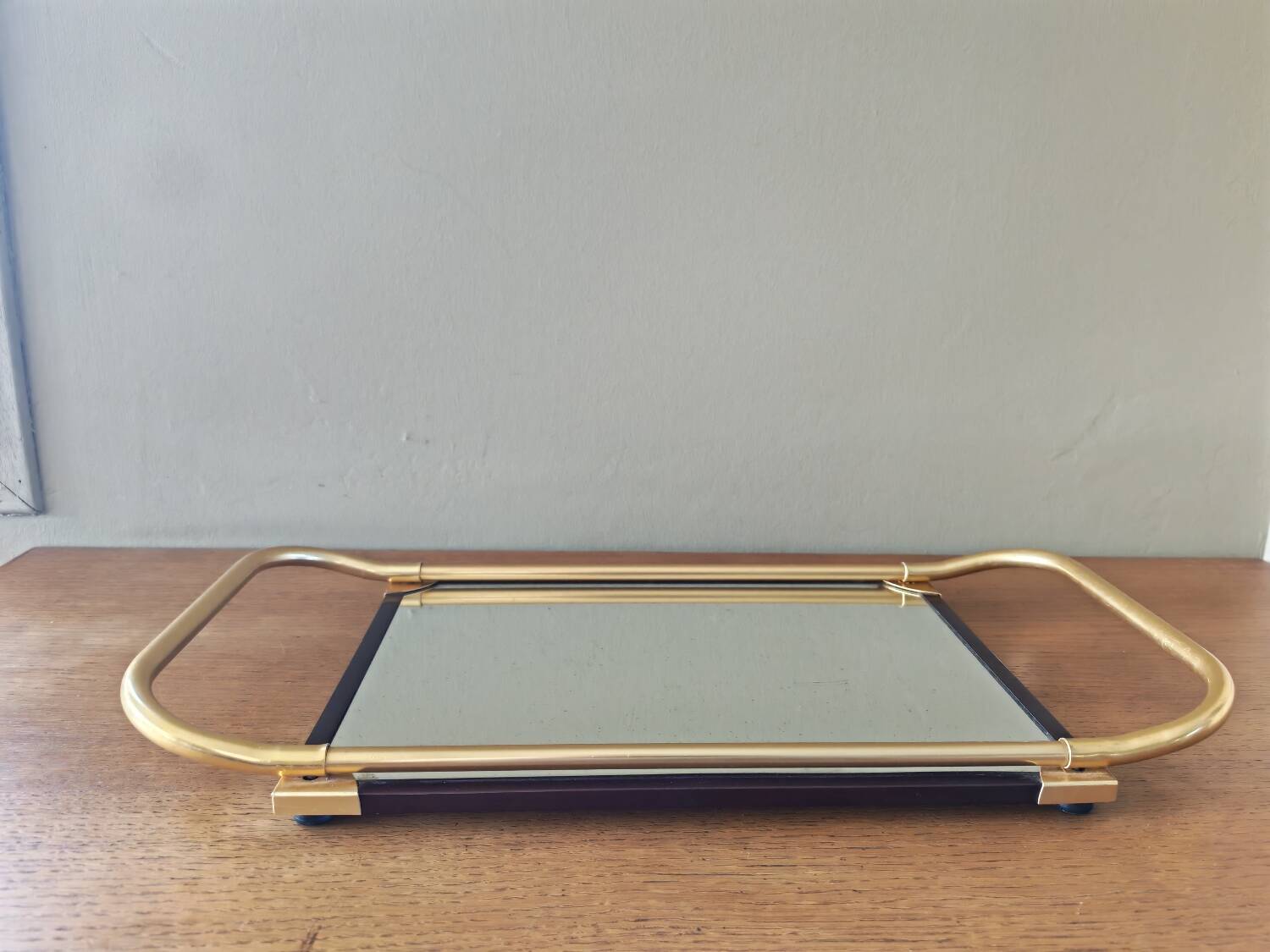 Metal and mirror vintage plateau