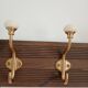 Vintage wall coat rack – 57 cm – 5 metal and ceramic hooks