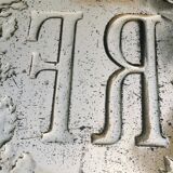 Sheet metal plate carries the flag of the French Republic