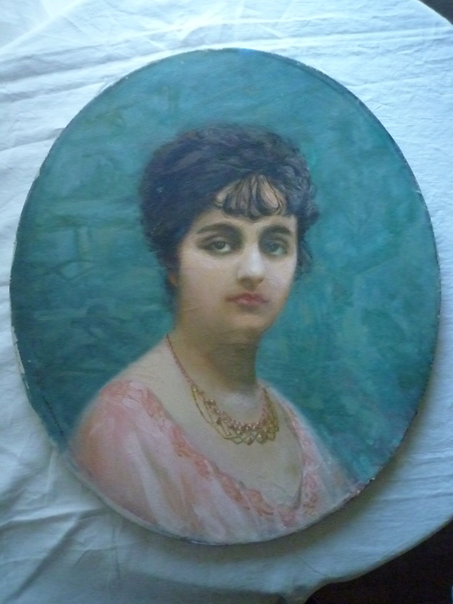Portrait jeunne femme, oil on canvas signed B. Zo. Laroque (1876 - 1967)