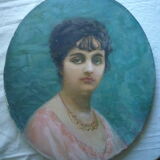 Portrait jeunne femme, oil on canvas signed B. Zo. Laroque (1876 - 1967)