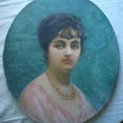 Portrait jeunne femme, oil on canvas signed B. Zo. Laroque (1876 - 1967)