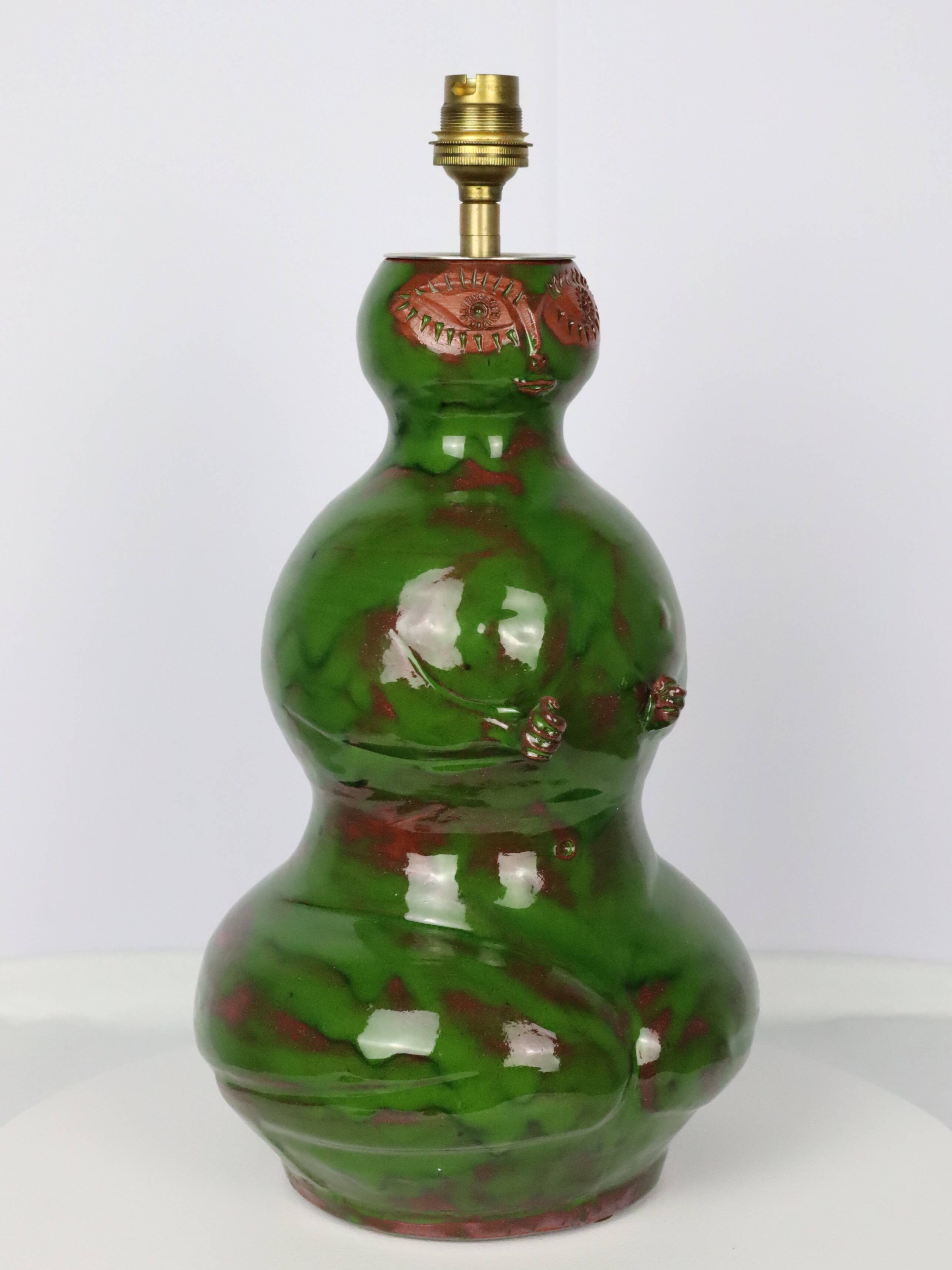Michel Argans 1990 ceramic anthropomorphic lamp