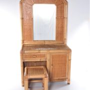 Vintage faux bamboo dressing table 'natural beauty' 1980s France