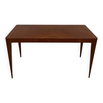 Italian Art Deco Coffee Table in Teak and Maple by Paolo Buffa, 1950s