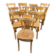 Set of 10 mismatched bistro restaurant chairs 1960 curved wood brasserie