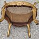 Gilded wood armchair and double canning
