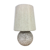 Art Deco ball lamp, white tense ceramic, wool lampshade