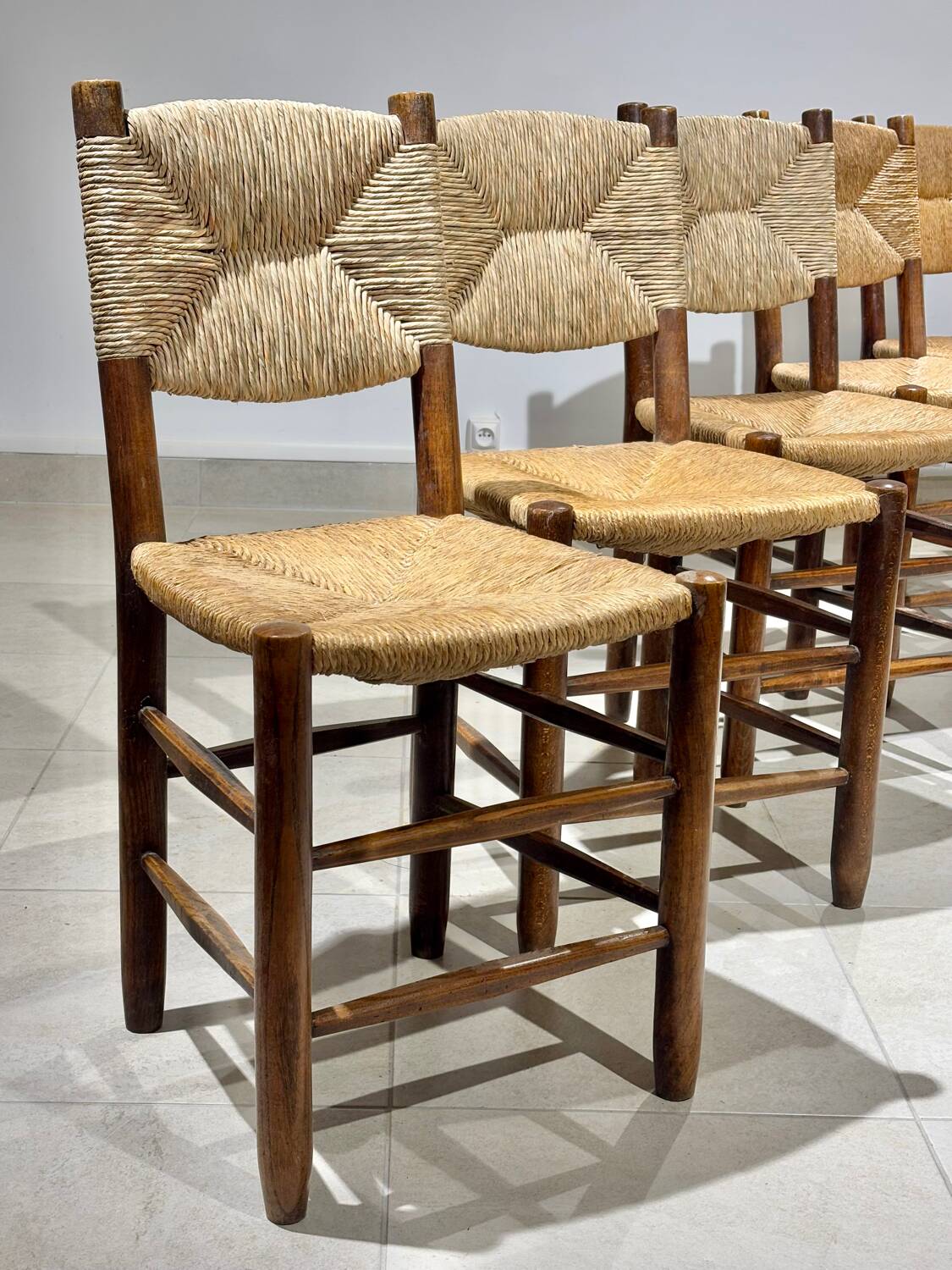 Set of 6 Bauche chairs by Charlotte Perriand