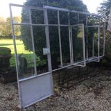 Old glass roof with door and window