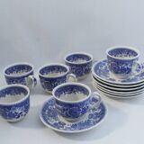 Villeroy & Boch coffee set décor Burgenland blue - 6 cups + 6 saucers
