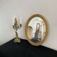 Large wooden mirror - oval - beveled - France - French decoration