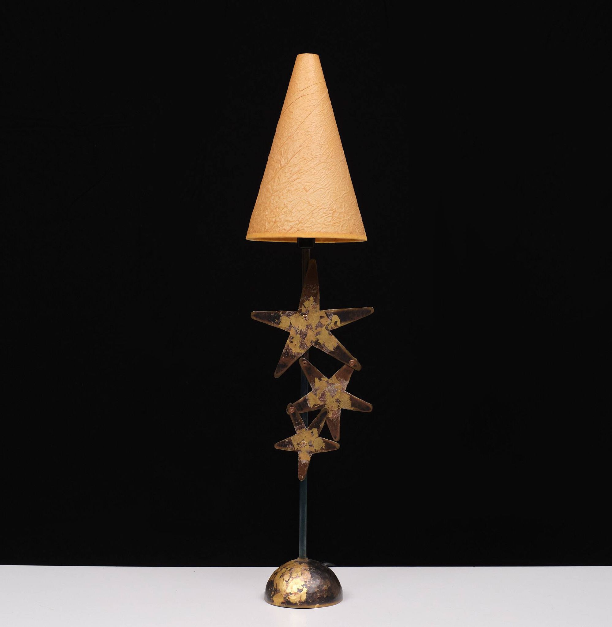 Lampe de table faite main en laiton Robert Kostka 1980 France