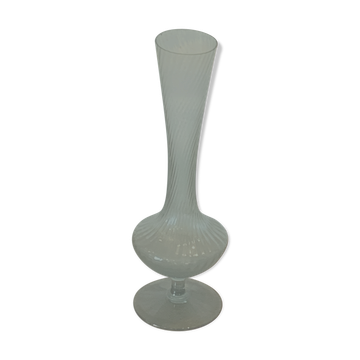 Vintage soliflore twisted glass grey vase