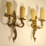 Pair of gilded bronze sconces