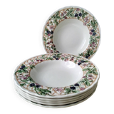 6 Churchill Blackberry Trellis Deep Plates