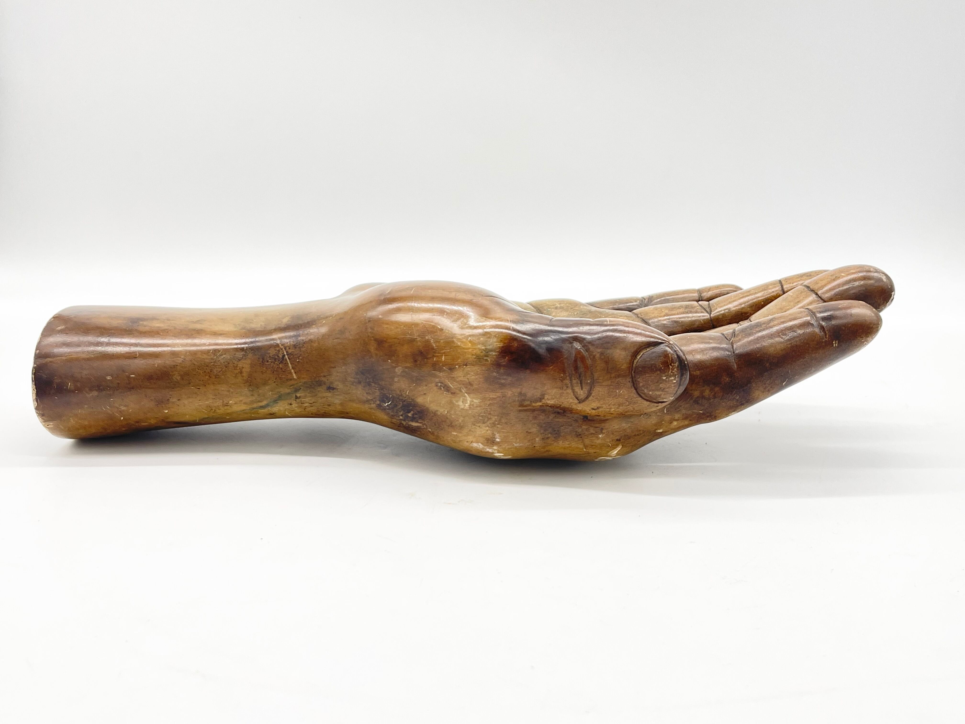 Large sculpture hand / empty pocket plaster 1960 jean Jacques Goma Vibreville