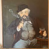 Old portrait, portrait of a man with a pipe